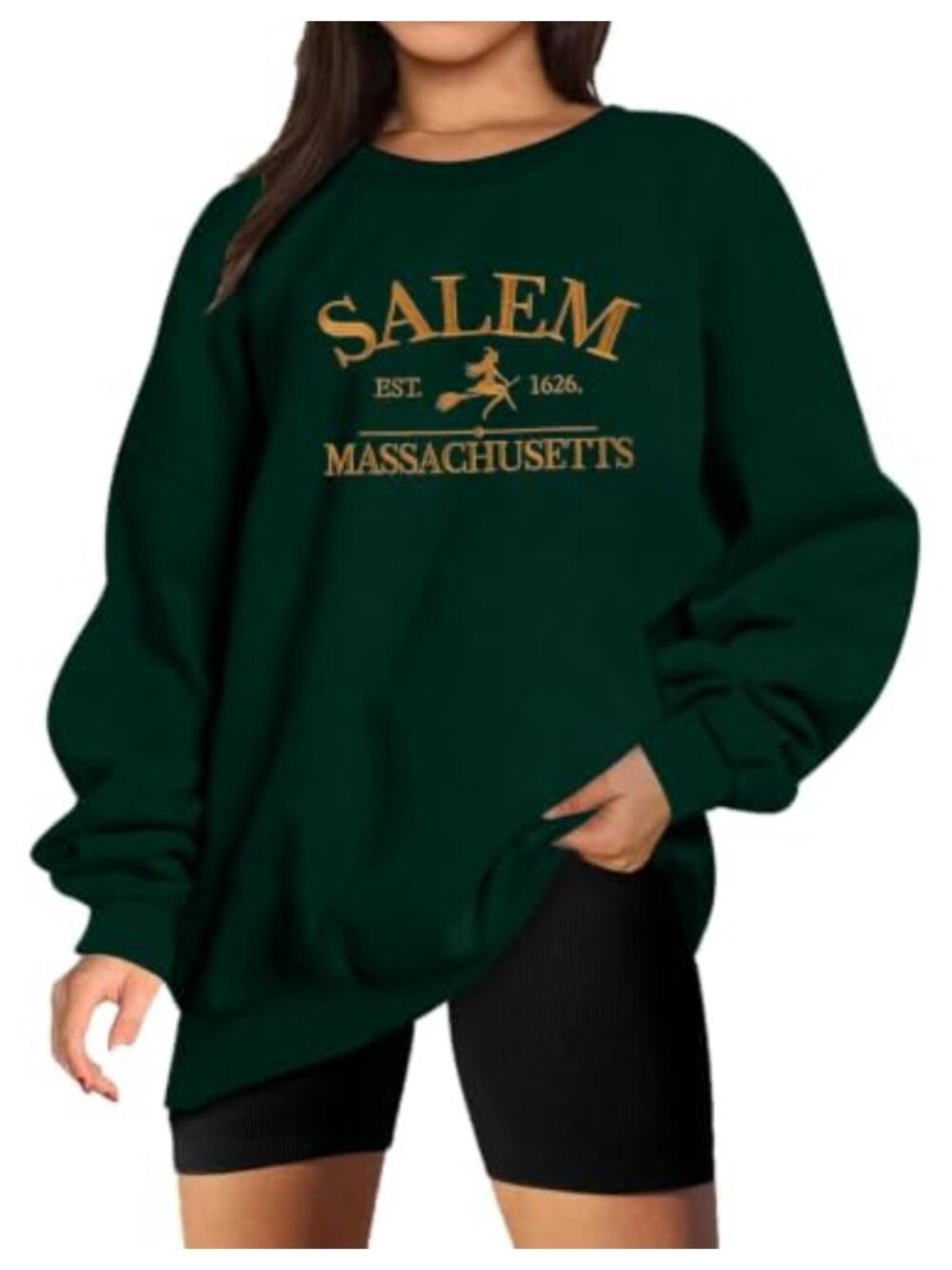Oversized Halloween Sweatshirt Women Salem Massachusetts Pullover